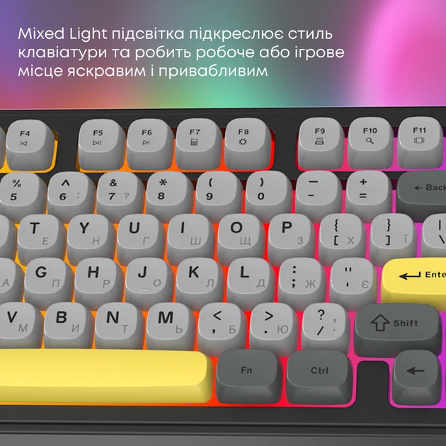 Дротова клавіатура Ajazz AF98 Black Gray Yellow (AF98-BGY) - изображение 9