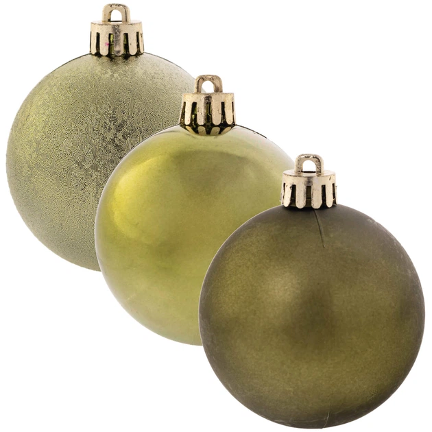 Набір ялинкових прикрас Kadax Pons 6 см 30 шт Оливковий K11238 (5906638309292) - зображення 5