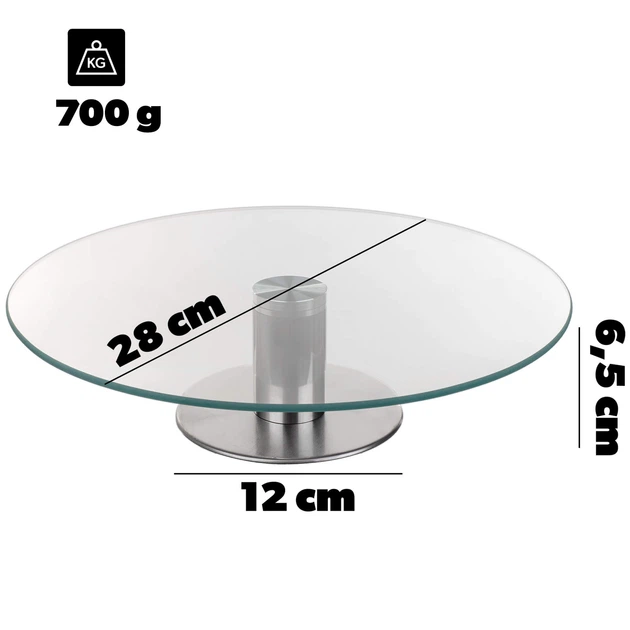 Підставка для торта обертова Kadax Tropea скляна 28 см (5906638319253) - зображення 5