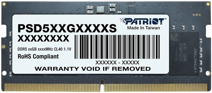 Оперативная память Patriot 32GB SODIMM DDR5 5600MHz Signature Line (PSD532G56002S) - Фото 1 Оперативная память Patriot 32GB SODIMM DDR5 5600MHz Signature Line (PSD532G56002S) - изображение 1