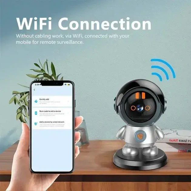 Поворотная беспроводная Wi-Fi-видеоняня 2K ART 8936 (711) - изображение 7