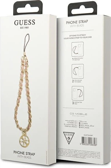 Zawieszka Guess Chain Metal Charm Pink (GUSTSAS4P) - obraz 4