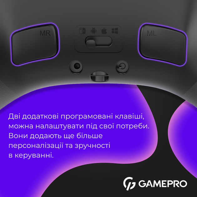 Бездротовий геймпад GamePro із зарядною станцією GPX13BDOC Black - Фото 3 Бездротовий геймпад GamePro із зарядною станцією GPX13BDOC Black - зображення 3
