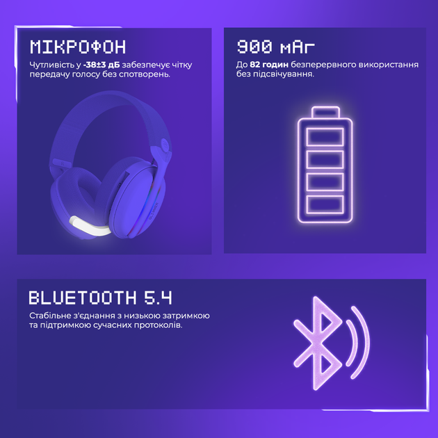 Наушники Proove Gaming Glimmer (APP) Black Purple - изображение 6