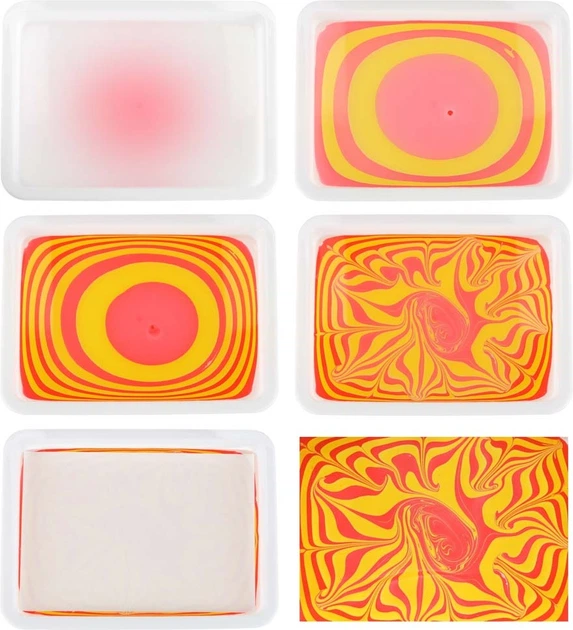 Zestaw kreatywny KIK Malowanie na wodzie Ebru 12 kolorów KX2949 (5903039768970) - obraz 10