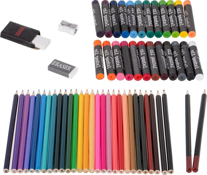 Zestaw artystyczny KIK do malowania w walizce 145 el. Różowy KX5353 (5903039730397) - obraz 5