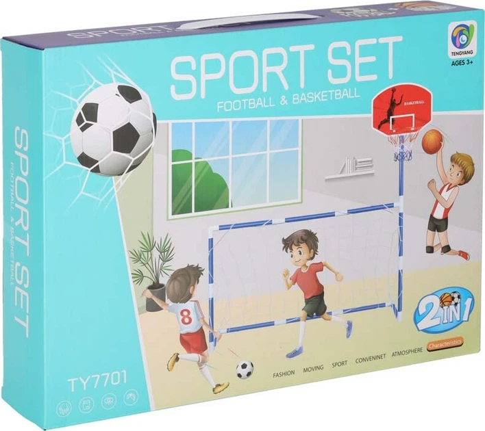 Bramka piłkarska KIK 2 w 1 z tablicą do koszykówki KX3001 (5903039768246) - obraz 8