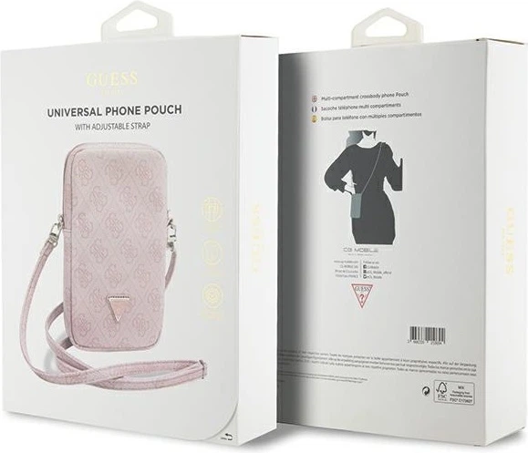 Сумка Guess 4G Triangle Metal Logo Wallet Zipper Pouch Pink (GUWBZP4GFTSP) - зображення 5