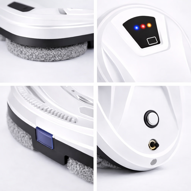 Робот для миття вікон Germatic W14S з ультразвуковим розпиленням води, пультом ДУ, Bluetooth-керуванням та страхувальним тросом - Фото 2 Робот для миття вікон Germatic W14S з ультразвуковим розпиленням води, пультом ДУ, Bluetooth-керуванням та страхувальним тросом - зображення 2