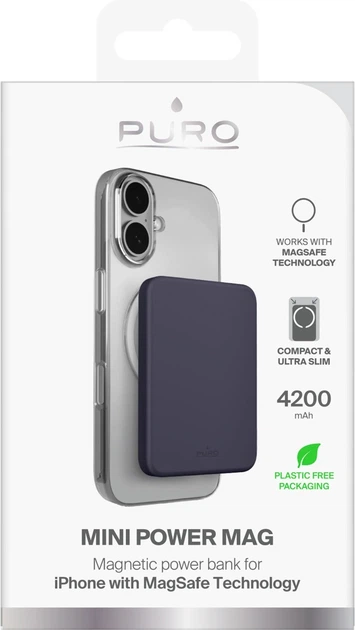 УМБ Puro Mini Power Mag 4200 mAh 15W Crown Blue (8018417528798) - зображення 2