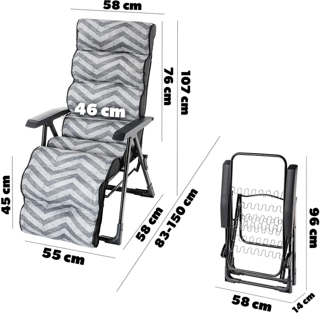 Krzesło ogrodowe Kadax Gijon Plus K8602 107 x 76 cm Zygzak (5903699479513) - obraz 11