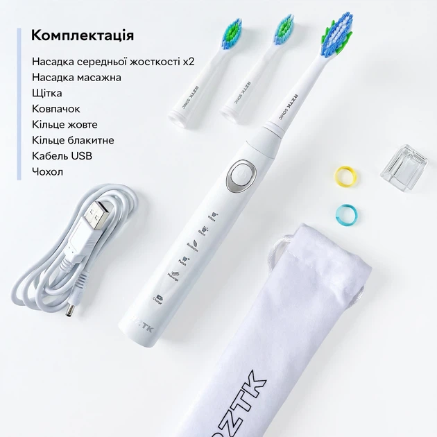 Електрична зубна щітка RZTK SONIC White – фото, відгуки