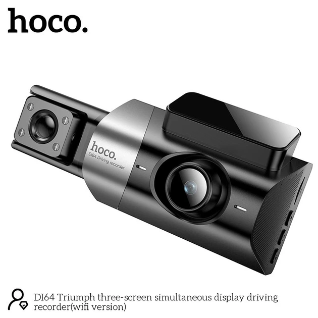 Видеорегистратор HOCO Triumph three-screen simultaneous display driving recorder DI64 (wifi version) |720p/480p+480p rear, 3"| - Фото 9 Видеорегистратор HOCO Triumph three-screen simultaneous display driving recorder DI64 (wifi version) |720p/480p+480p rear, 3"| - изображение 9