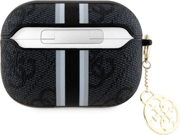 Etui Guess 4G Printed Stripes Charm do Apple AirPods Pro 2 (2022/2023) Black (GUAP2P4RPSK) - obraz 3