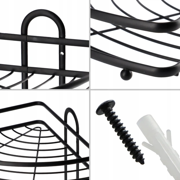 Полиця для ванної кімнати Kadax Kobuk K3880 33 x 25.5 см Чорна (5903699429037) - зображення 7