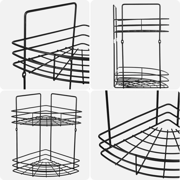 Полиця для ванної кімнати Kadax Kobuk K10222 30 х 26.5 см Чорна (5903699498156) - зображення 5