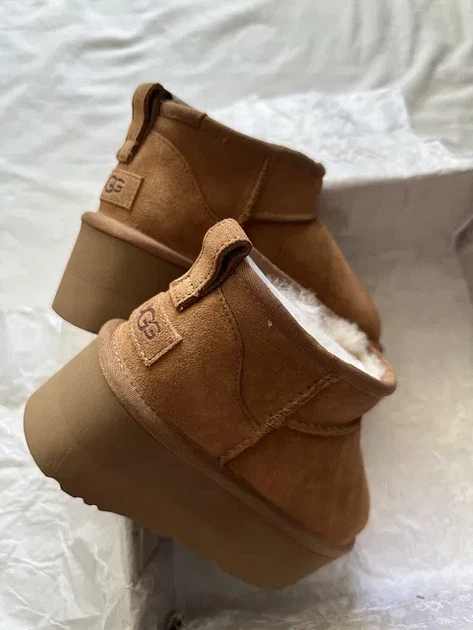 Уггі Ultra Mini High Platform Chestnut натуральна замша хутро платформа 5см 41р рудий - Фото 8 Уггі Ultra Mini High Platform Chestnut натуральна замша хутро платформа 5см 41р рудий - зображення 8