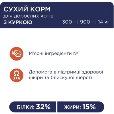 Сухой корм для кошек Club 4 Paws Премиум. Со вкусом курицы 900 г (4820083909139) - Фото 5 Сухой корм для кошек Club 4 Paws Премиум. Со вкусом курицы 900 г (4820083909139) - изображение 5