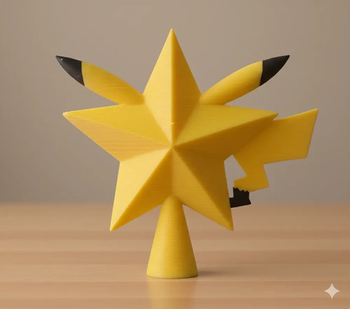 Верхівка на ялинку зірка у стилі покемону Pikachu. Aivory - зображення 3