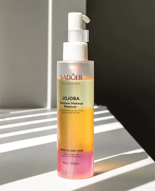Засіб для зняття макіяжу з олією жожоба Sadoer Jojoba Rainbow Makeup Remover 150мл - зображення 2