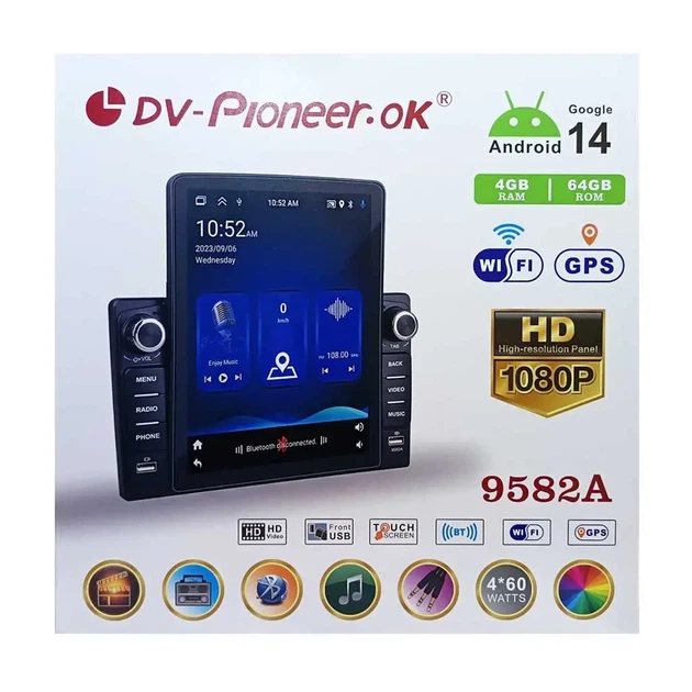 Автомобільна магнітола Pioneer з екраном 9,5" сенсорна на Android з CarPlay і GPS 4/64 Гб 10285 - зображення 7