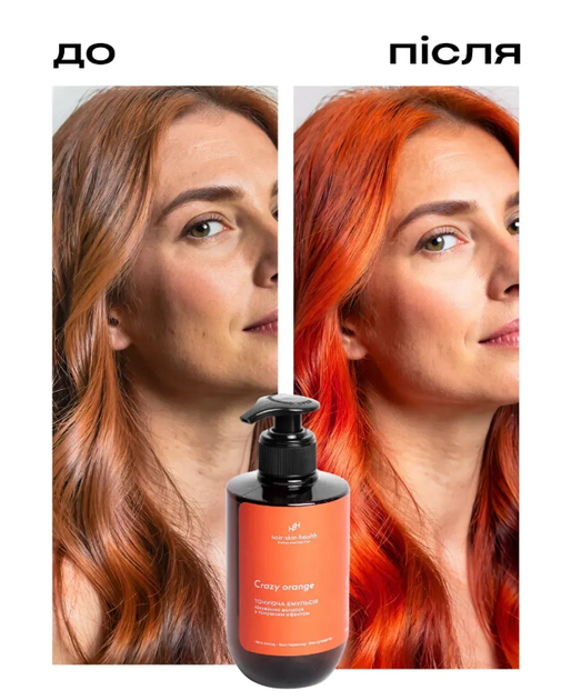 Тонуюча емульсія для волосся LUNÉVA Crazy orange, 7-9 рівень світлоти волосся, теплий яскравий відтінок - зображення 3