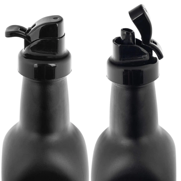 Набір пляшок для олії Kadax Setri з дозатором 0.25 л + 0.5 л 2 шт. Чорні (5903699487747) - зображення 5