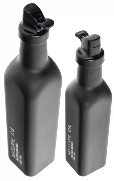 Набір пляшок для олії Kadax Setri з дозатором 0.25 л + 0.5 л 2 шт. Чорні (5903699487747) - зображення 6