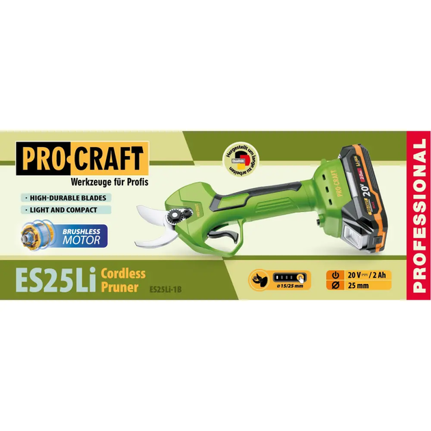 Секатор аккумуляторный PRO-CRAFT ES-25Li - изображение 2