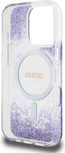 Панель Guess Resin Gradient Glitter MagSafe для Apple iPhone 16 Pro Max Purple (GUHMP16XRGRGEU) - зображення 7