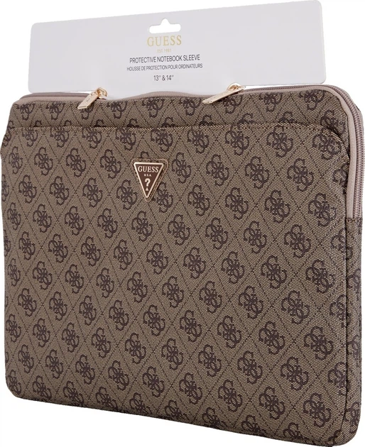 Etui na laptopa Guess 4G Zipper Pocket Triangle Logo 14" Brown (GUCS14ZP4DPTW) - obraz 4