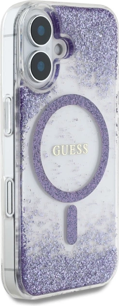 Панель Guess Resin Gradient Glitter MagSafe для Apple iPhone 16 Purple (GUHMP16SRGRGEU) - зображення 4