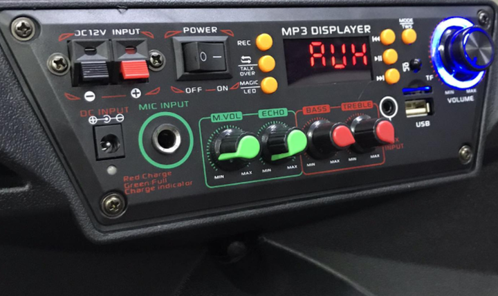 Колонка-валіза KIMISO QS-1505 15 дюймів, автономна робота до 5 годин, портативна акустика 63×28 см - зображення 3