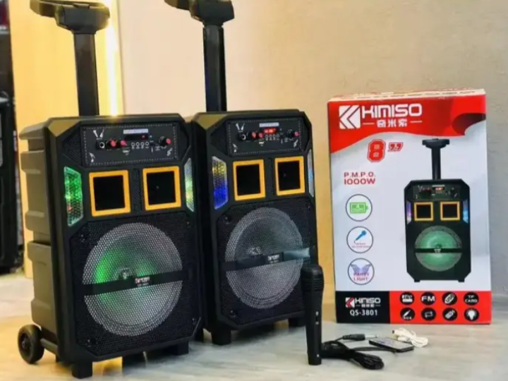 Колонка-валіза KIMISO QS-3801 портативна акустична система 8 дюймів з акумулятором 1500 мАг - зображення 2