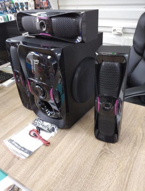 Акустична система ZPX ZX3070 мультимедійна 3.1, сабвуфер 80 Вт, Bluetooth, AUX, USB, SD - изображение 5