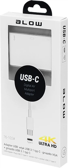 Adapter Blow USB-C 3.1 - VGA - micro USB (5900804078616) - obraz 2
