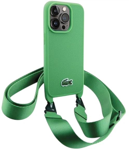 Панель Lacoste для iPhone 14 Pro Iconic Petit Pique Crossbody Green (LCHCP14LSPVCN) - зображення 4