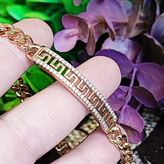 Браслет Xuping Jewelry 6-7мм длина 17-19см медицинское золото позолота 18К 2394 - Фото 4 Браслет Xuping Jewelry 6-7мм длина 17-19см медицинское золото позолота 18К 2394 - изображение 4