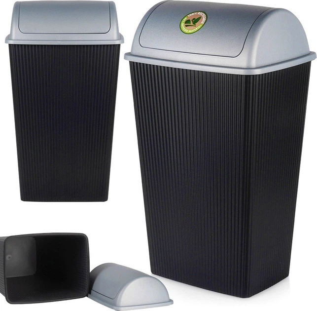 Kosz na śmieci Vilde plastikowy 38 l Czarny (8721037287005) - obraz 3