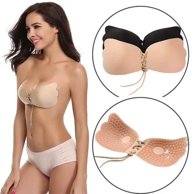 Самоклейний бюстгальтер-невидимка Fly Bra Бежевий S-XS - зображення 5