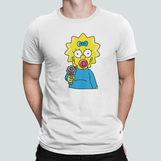 Мужская футболка Stedman с принтом Мэгги Симпсон Maggie Simpson Руки вверх Белый M - Фото 1 Мужская футболка Stedman с принтом Мэгги Симпсон Maggie Simpson Руки вверх Белый M - изображение 1