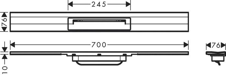 Зовнішня частина зливу hansgrohe для душу 700 мм RainDrain Flex Wall 56050340 чорний матовий хром - изображение 2