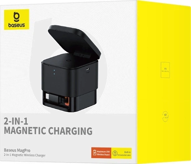 Беспроводное зарядное устройство 2 в 1 Baseus BS-W531 MagSafe / Qi USB-C 20 Вт Black (6932172647308) - изображение 7