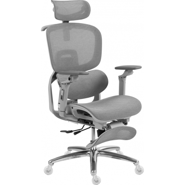 Офисное эргономичное кресло GT Racer B-816 White/Gray (Massage) - Фото 1 Офисное эргономичное кресло GT Racer B-816 White/Gray (Massage) - изображение 1