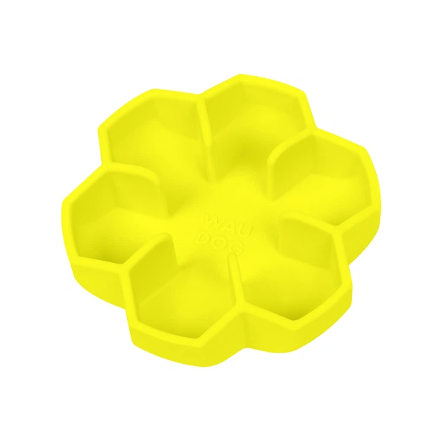 Миска для кошек и собак WAUDOG Silicone для медленного питания, желтый - 450 мл, - изображение 3