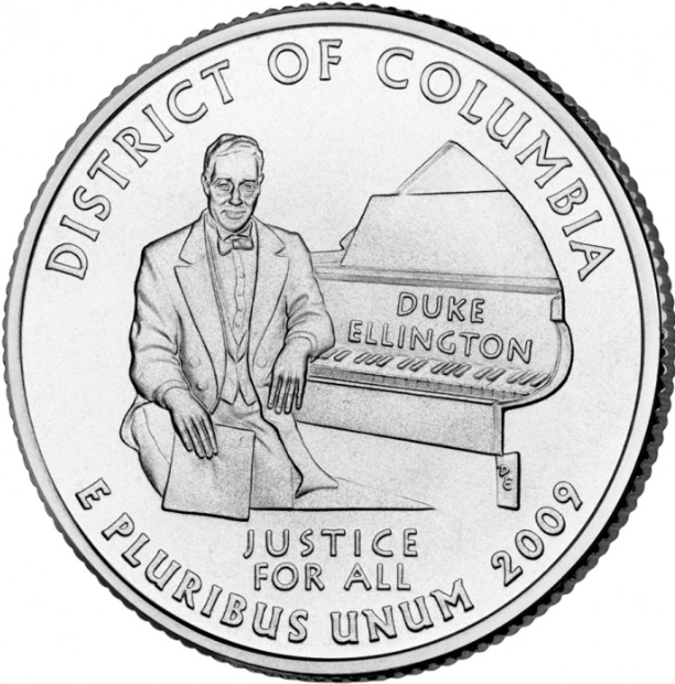 Монета 25 центів (квотер) США 2009 D UNC "Штати і території - округ Колумбія". District of Columbia (quarter) - Фото 1 Монета 25 центів (квотер) США 2009 D UNC "Штати і території - округ Колумбія". District of Columbia (quarter) - зображення 1