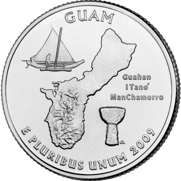 Монета 25 центів (квотер) США 2009 D BU "Штати і території - Гуам". Puerto Rico (quarter) - Фото 1 Монета 25 центів (квотер) США 2009 D BU "Штати і території - Гуам". Puerto Rico (quarter) - изображение 1