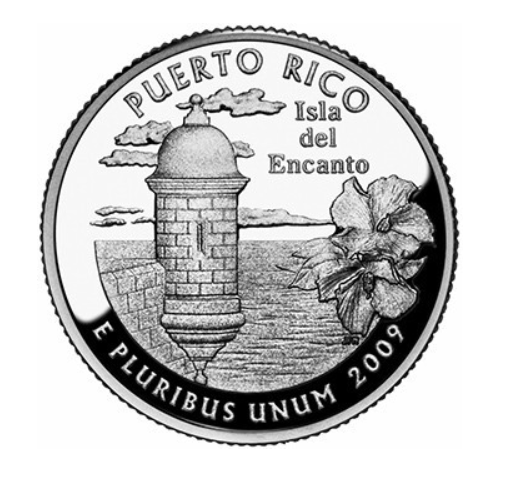 Монета 25 центів (квотер) США 2009 P BU "Штати і території - Пуерто-Ріко". Puerto Rico (quarter) - изображение 2