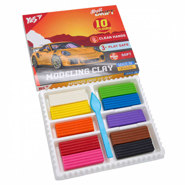 Пластилин Yes Drift King 10 цветов 200 г - изображение 2