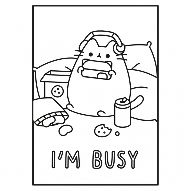 Раскраска А4 Yes Pusheen с наклейками 8 страниц - изображение 3
